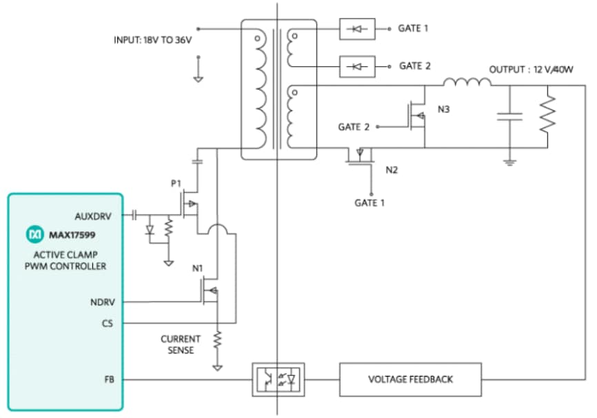Block Diagram - Analog Devices / Maxim Integrated MAXREFDES48 Reference Design