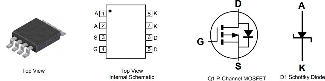 Mechanical Drawing - Diodes Incorporated DMS2085LSD MOSFET w/ Integrated Schottky Diode