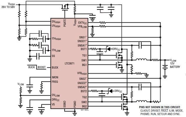 Application Circuit Diagram - Analog Devices Inc. LTC3871 PolyPhase® Controllers