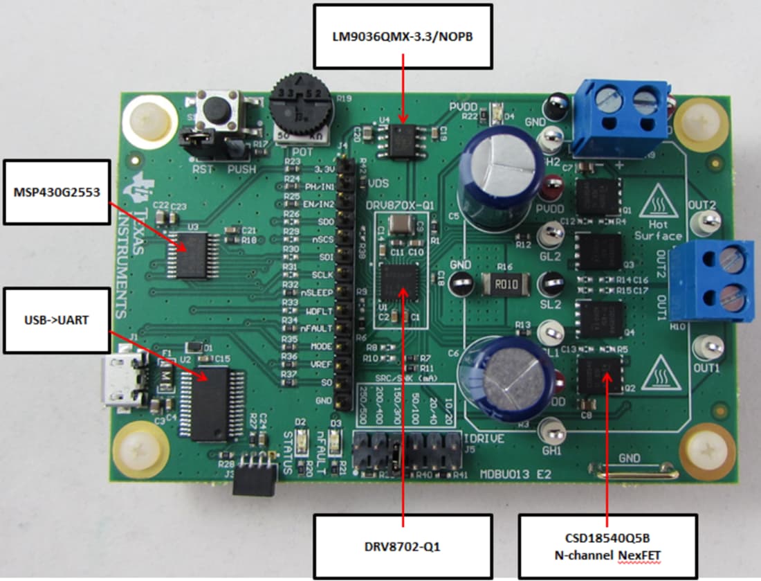 Mechanical Drawing - Texas Instruments DRV8702-Q1EVM DC Motor Evaluation Module (EVM)