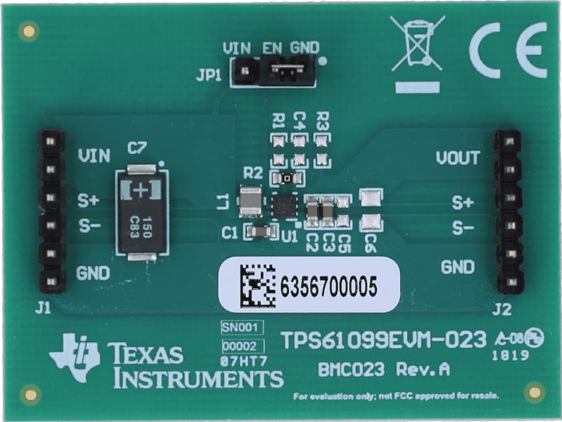 Mechanical Drawing - Texas Instruments TPS61099EVM-023 Evaluation Board