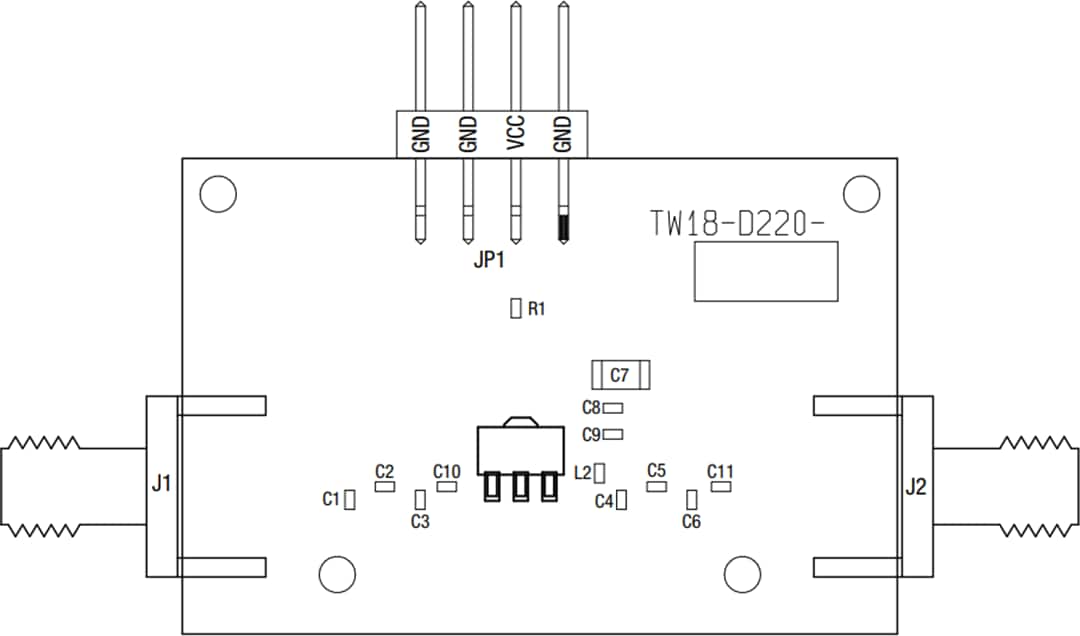 Mechanical Drawing - Skyworks Solutions Inc. SKY65162-70LFE Evaluation Board