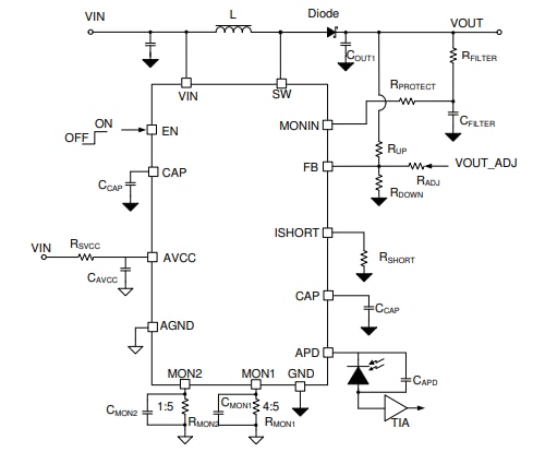 Application Circuit Diagram - Texas Instruments TPS61391 Boost Converters