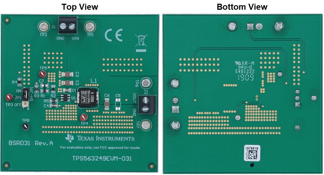 Mechanical Drawing - Texas Instruments TPS563249EVM-031 Regulator Evaluation Module
