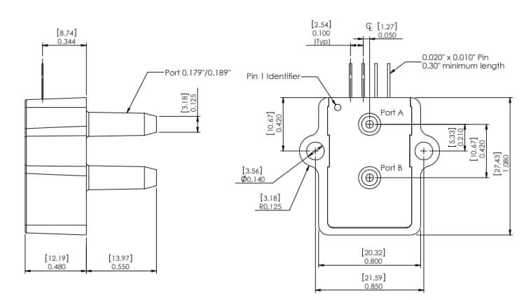 Application Circuit Diagram - Amphenol All Sensors AXCA Amplified Middle Pressure Sensors
