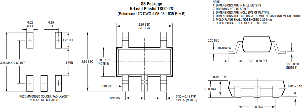 Mechanical Drawing - Analog Devices Inc. LT3001 Isolated Flyback Converters