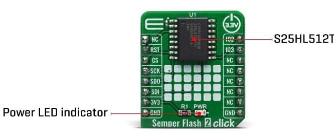Block Diagram - Mikroe SEMPER™ Flash 2 Click board