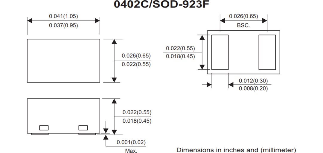 Mechanical Drawing - Comchip Technology ACPDQC5V0SC-HF ESD Protection Diode