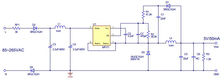 Schematic - Monolithic Power Systems (MPS) MP171A Evaluation Boards