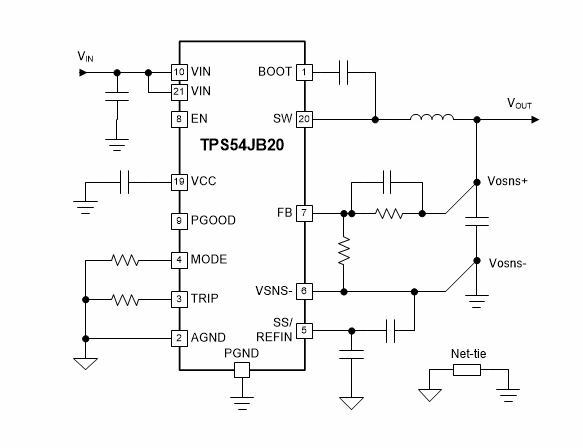 Schematic - Texas Instruments TPS54JB20 Synchronous Buck Converters