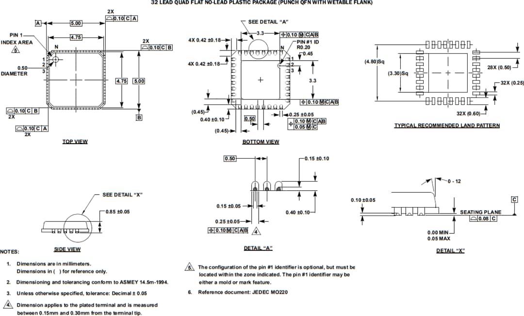 Mechanical Drawing - Renesas Electronics ISL78264 Dual Synchronous Buck Controller