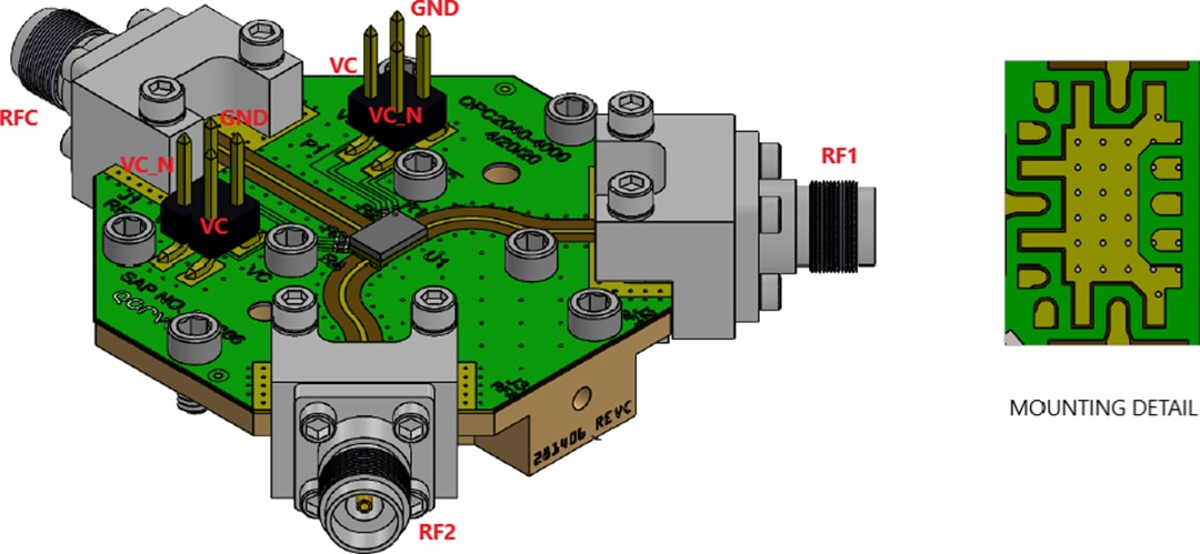 Mechanical Drawing - Qorvo QPC2040 Evaluation Board