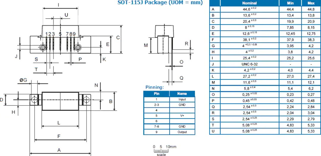 Mechanical Drawing - Qorvo QPA3245 CATV Hybrid Power Doubler Amplifier