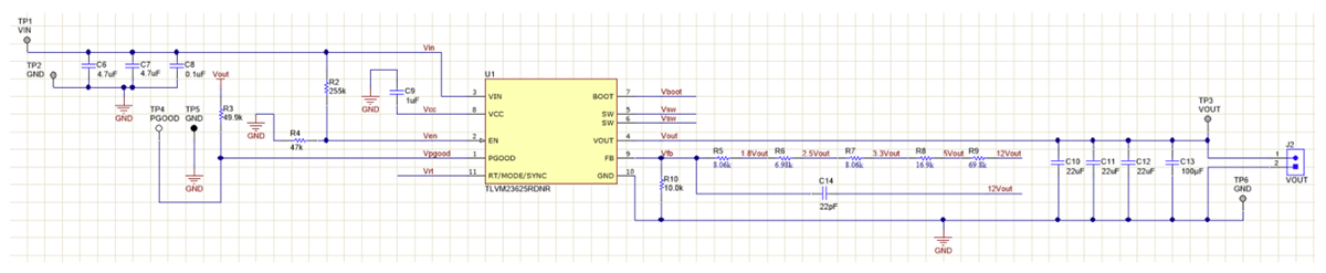 Schematic - Texas Instruments TLVM23625EVM Evaluation Module (EVM)