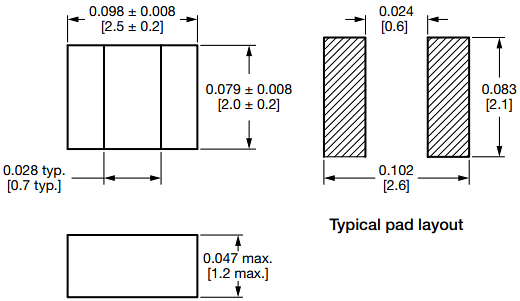 Mechanical Drawing - Vishay / Dale IHLL-1008AB-1Z & IHLP-1008ABEZ-5A Power Inductors